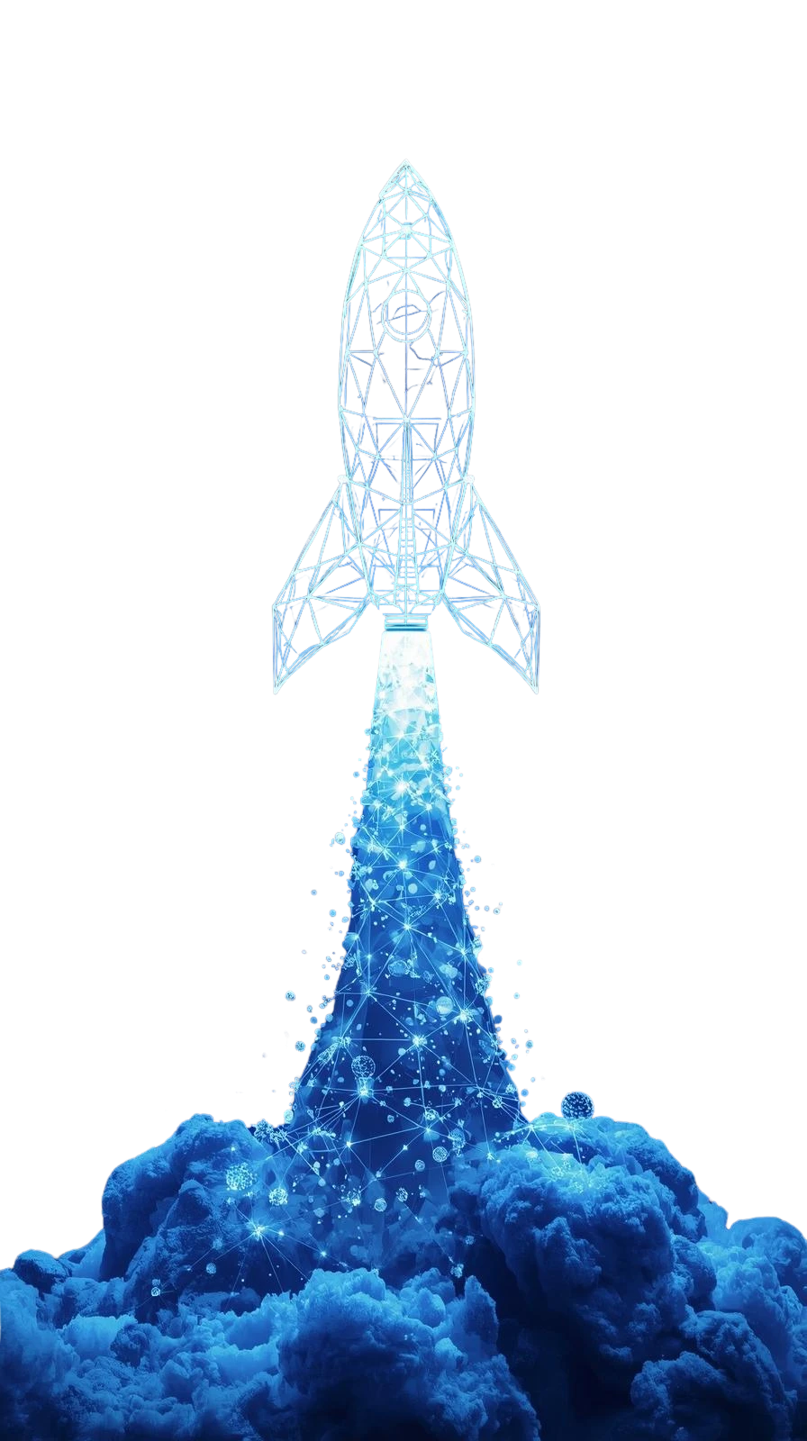 Rocket launching from validated startup documents representing funded ventures